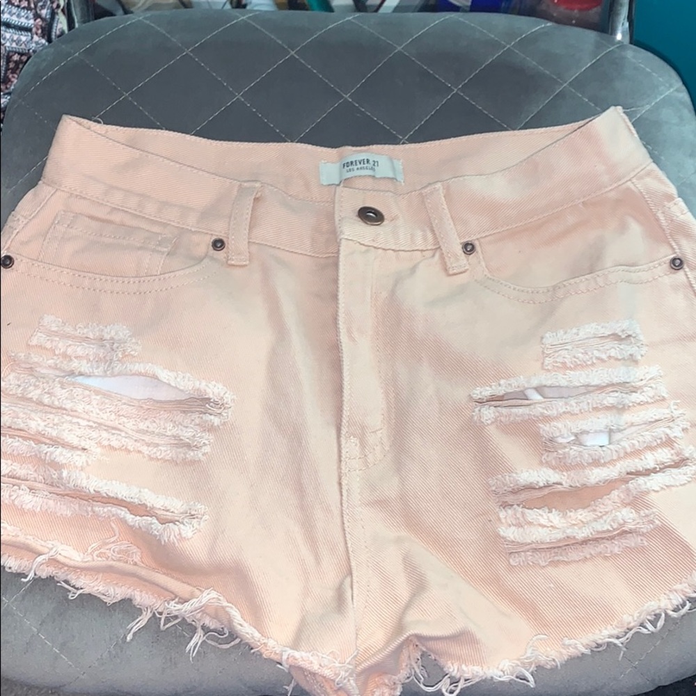 Forever 21 pink jean shorts